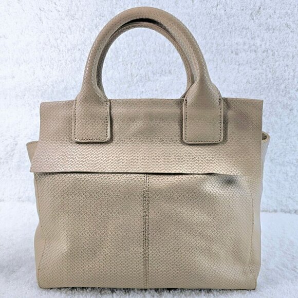 ELLIOTT LUCCA Ecru Textured Top Handle Crossbody Shoulder Bag Removable Strap - Picture 4 of 16